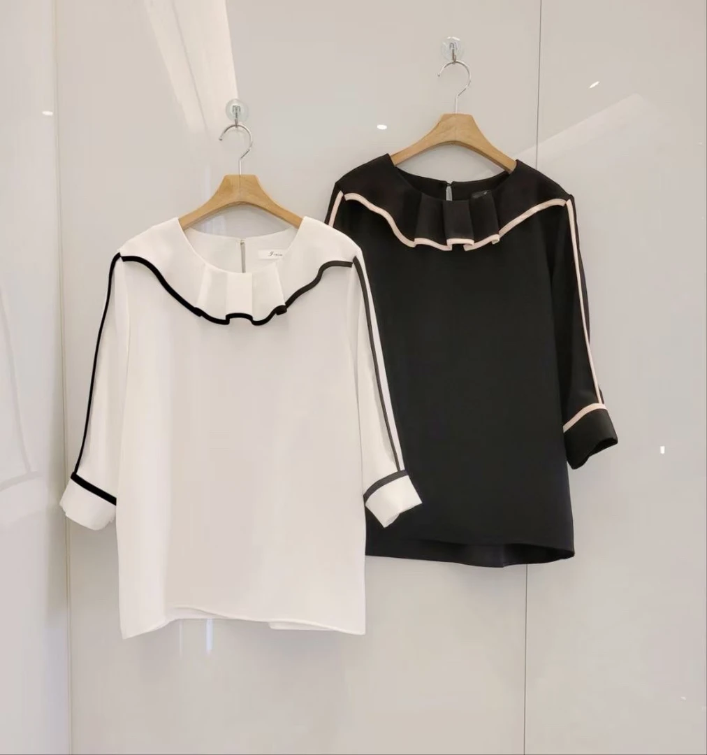 吸引你韩国高端时尚雪纺衬衫