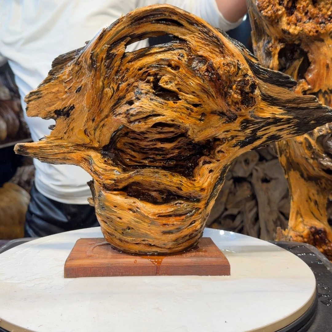 简***单木王一刀琥珀木摆件13