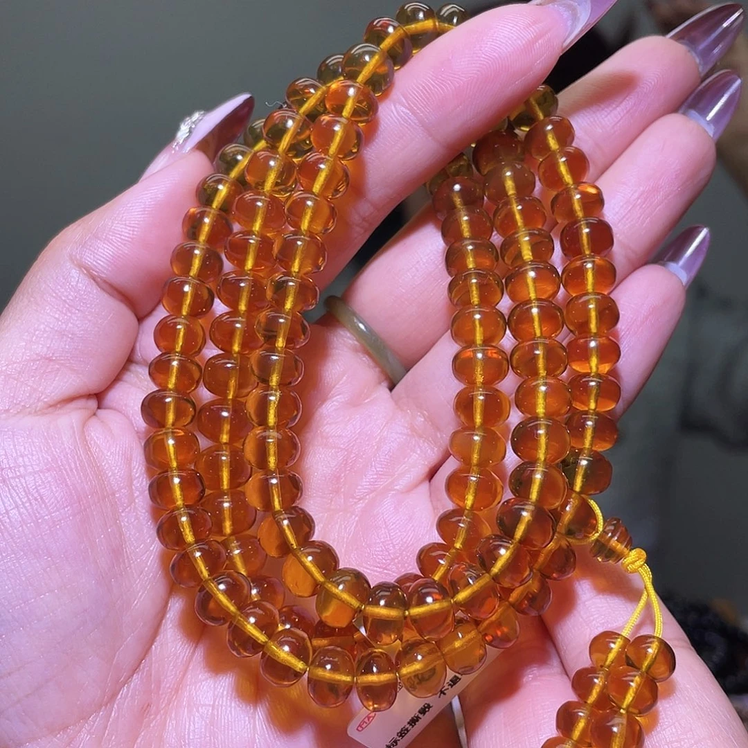 琥珀未镶嵌裸石抚顺琥珀8+金珀净水108