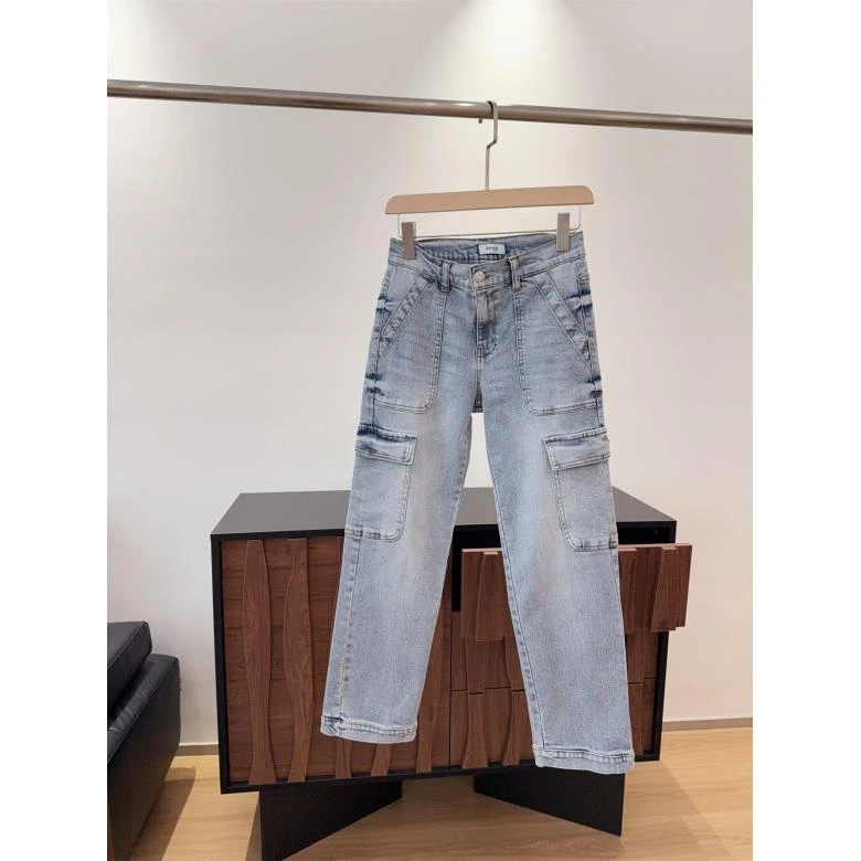 老美单 帅爆了！小直筒四面弹工装牛仔裤女