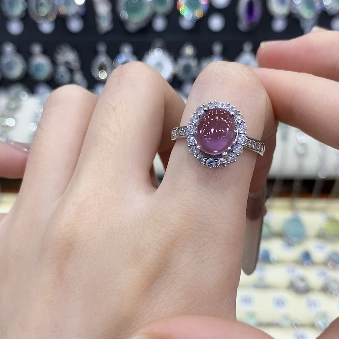 紫晶银S925镶嵌戒指