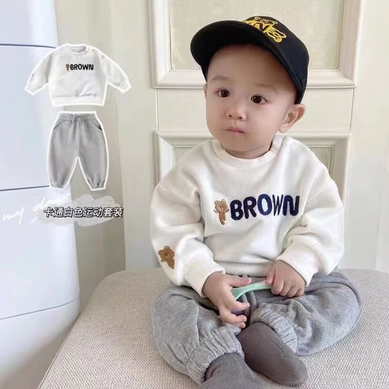 单层宝宝卫衣春装套装洋气儿童衣服婴儿秋季两件套秋季宝宝衣服