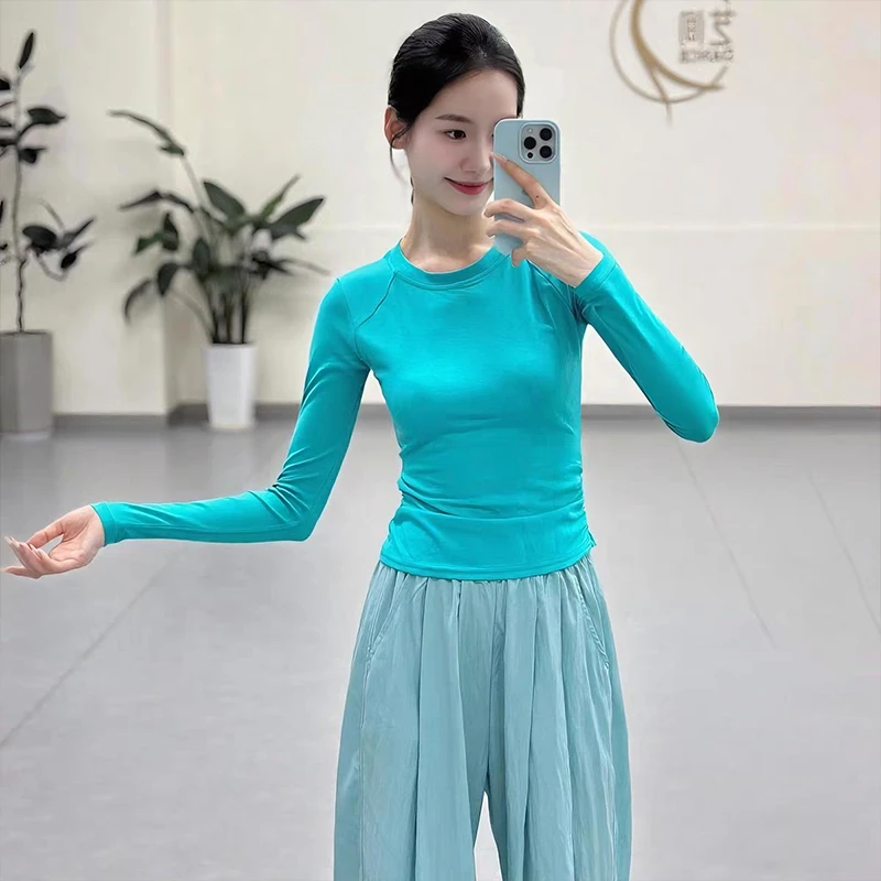 现代舞练功服女新款露背上衣修身中国舞形体服套装古典舞艺考服装