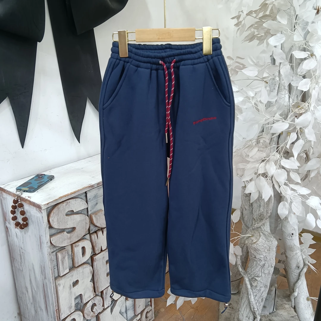 Y727藏青色一体绒裤子童装/丫一