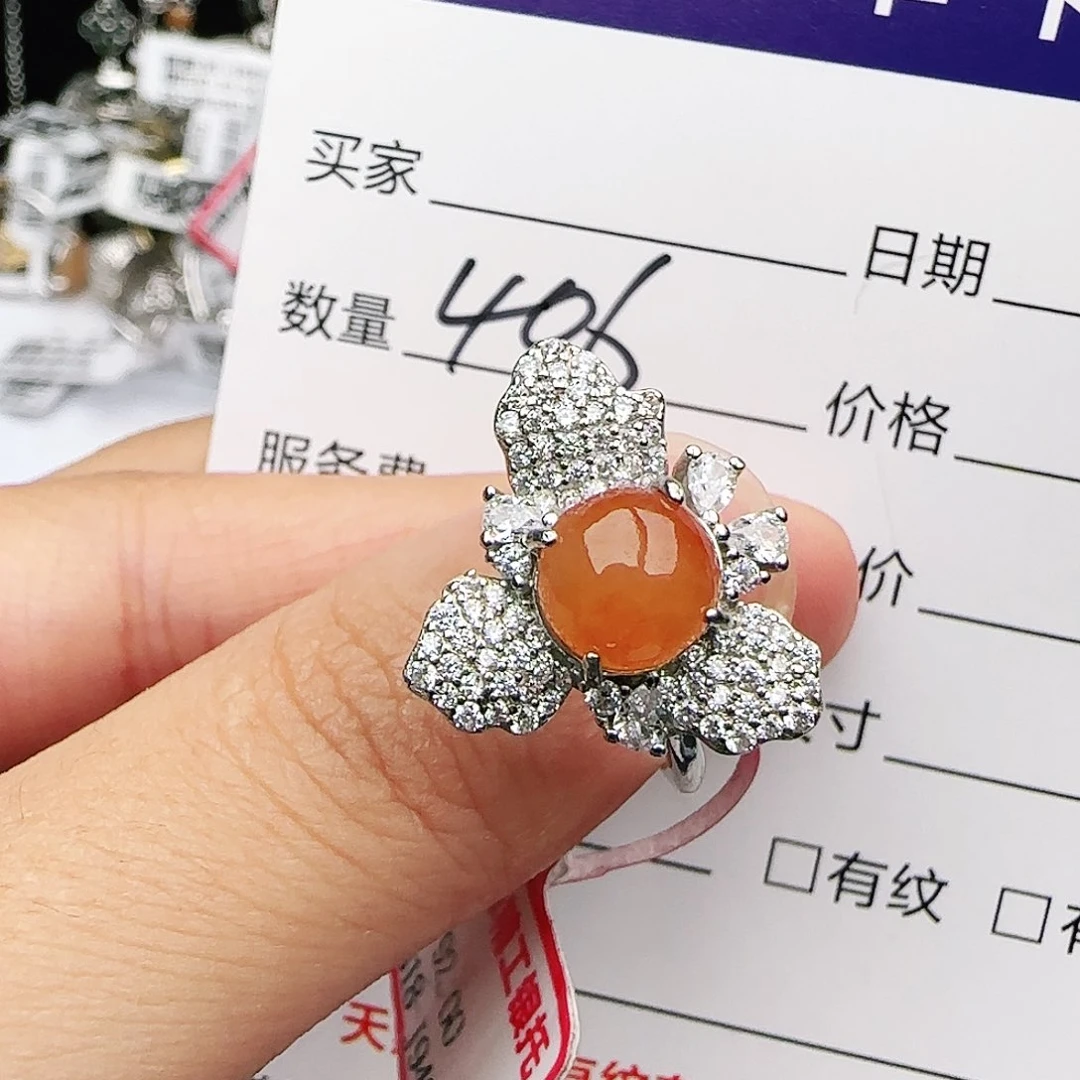 银S925镶嵌戒指翡翠戒指
