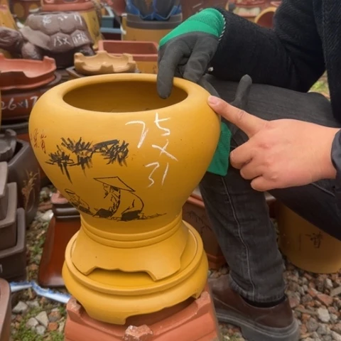 紫砂花盆紫砂花盆盆景盆栽瑕疵