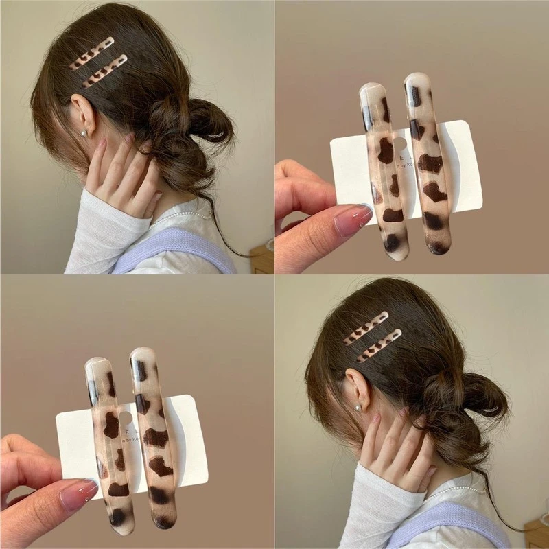 包容性超好的大发夹~豹纹鸭嘴夹边夹侧边刘海夹感夹子新款