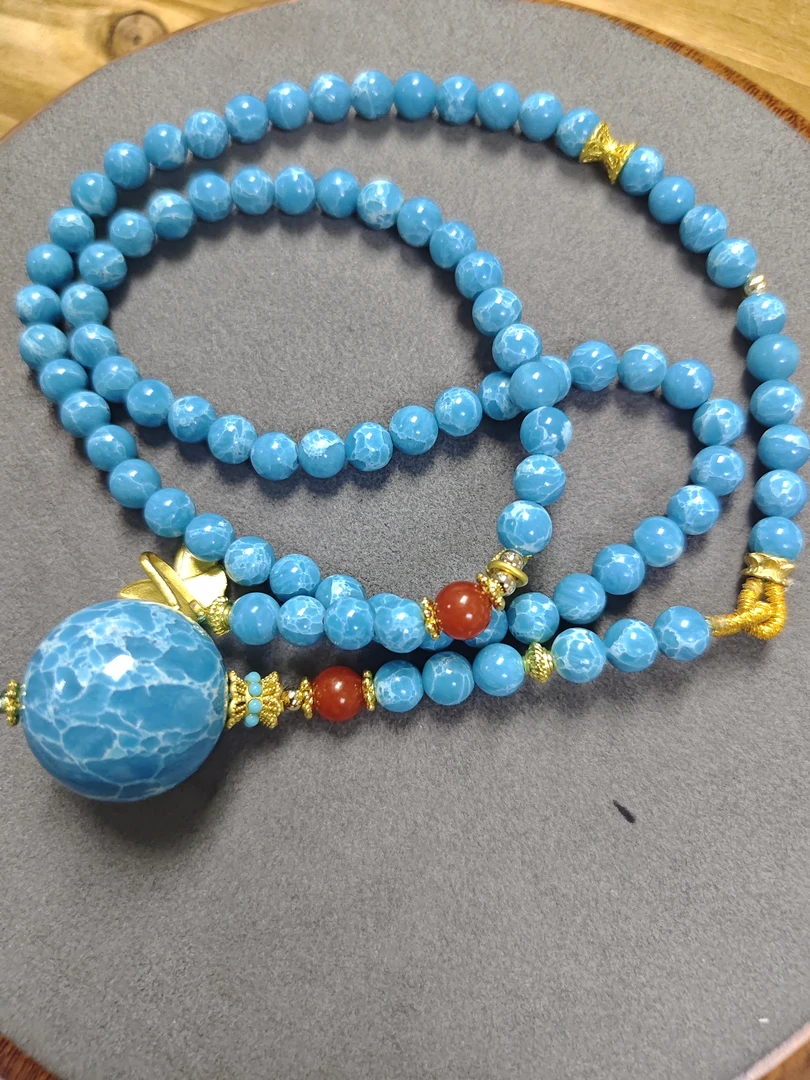 m912号蓝色吊坠项链