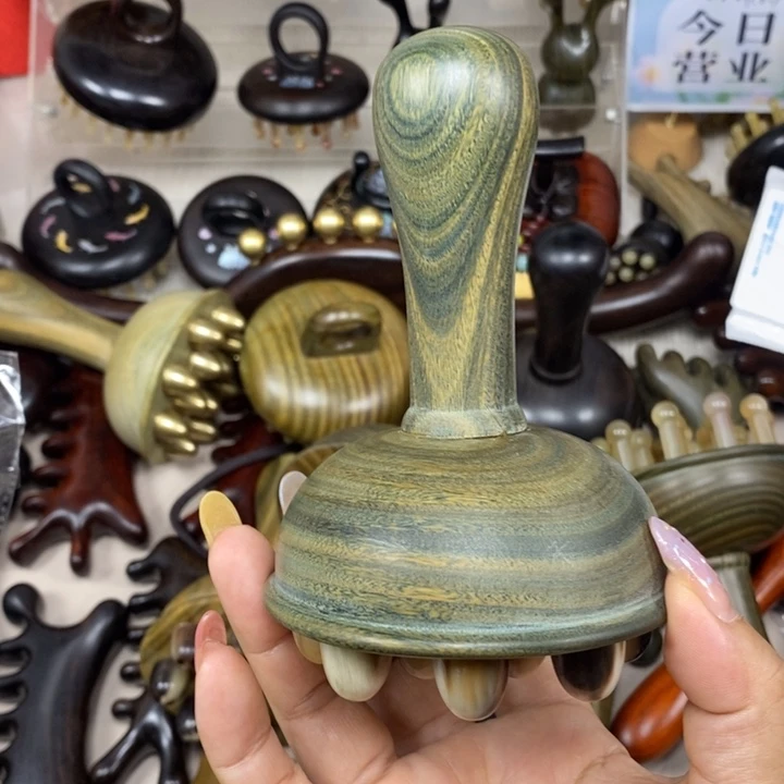 绿檀牛角12齿经络梳