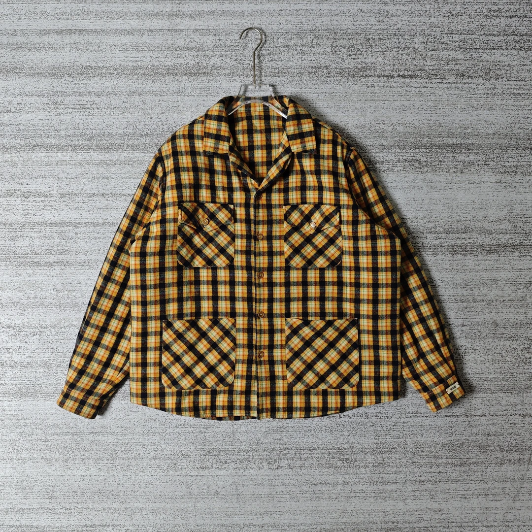 99新 GUCCI/古驰 Disney联名SS21格纹羊毛长袖夹棉外套/48码＃8965