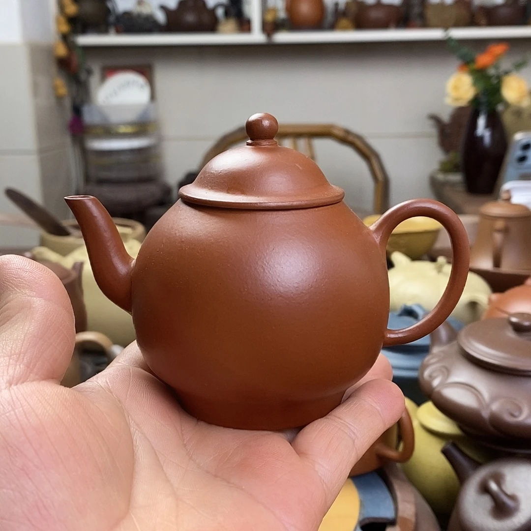 茶壶朱泥囍*嘟原矿紫砂
