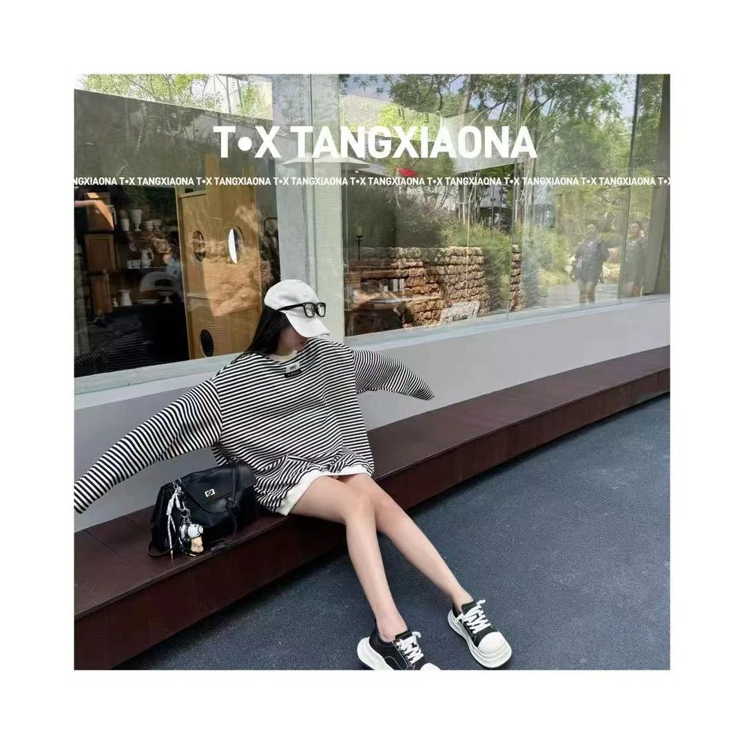 T•X 【平行线】条纹棉质卫衣长袖时尚休闲百搭秋冬