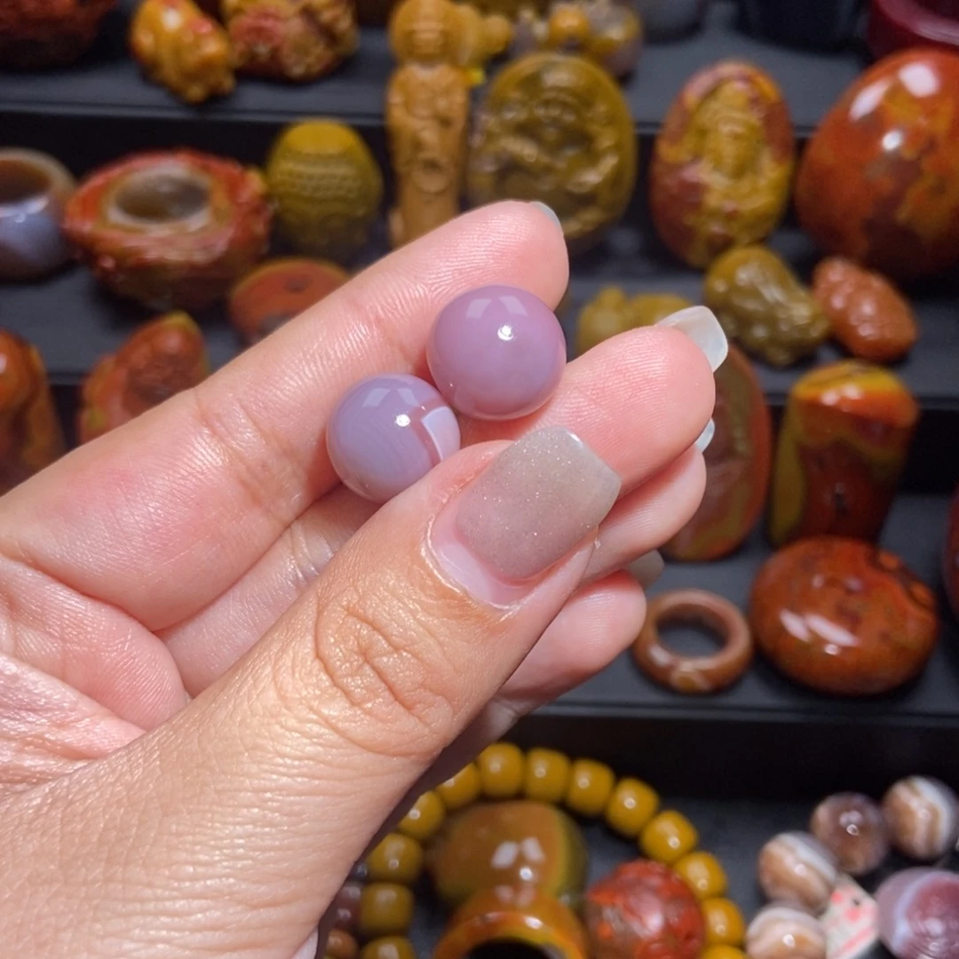 玛瑙/玉髓珠子未镶嵌清*