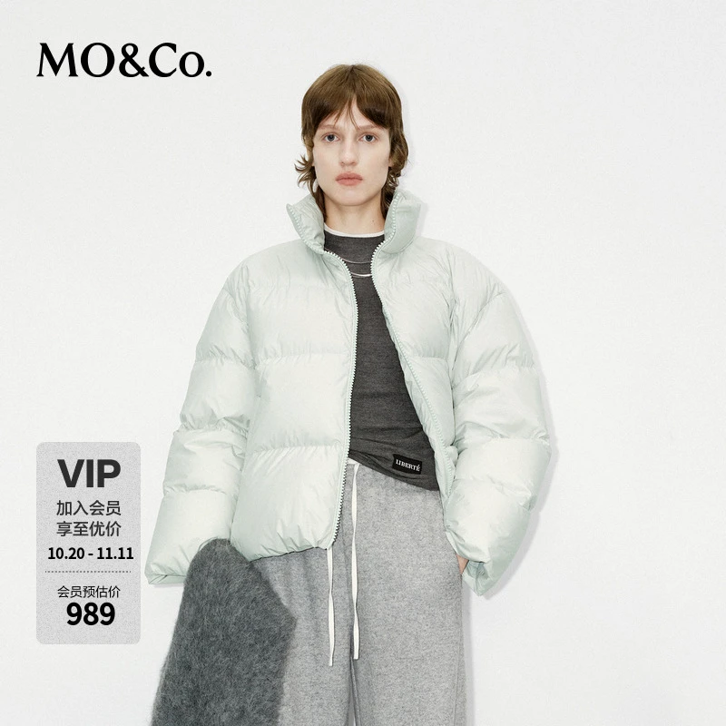 MOCO泡芙羽绒服冬季云柔光泽简约高领宽松轻暖MBD4EIN034