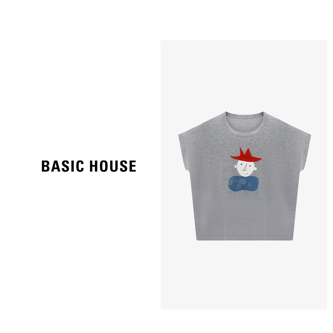Basic House/百家好宽松时尚百搭夏季无袖针织衫-B0625B5B852
