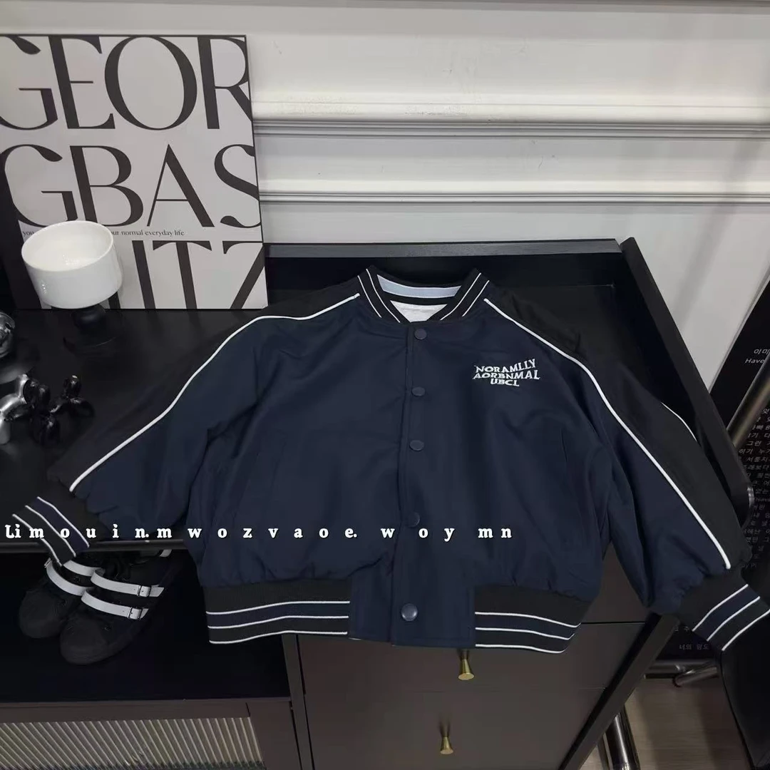 新款秋季双面穿外套男女童时尚棒球服百搭休闲外套潮