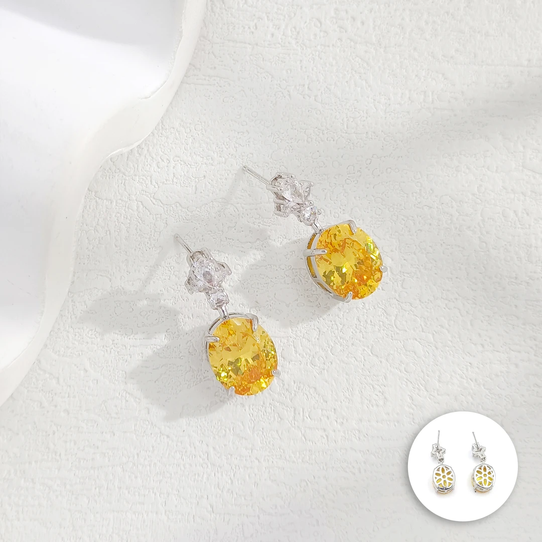 铜合金合成锆石耳饰 WFXLM-006811【冬至暖朝】耳饰简约小众简约