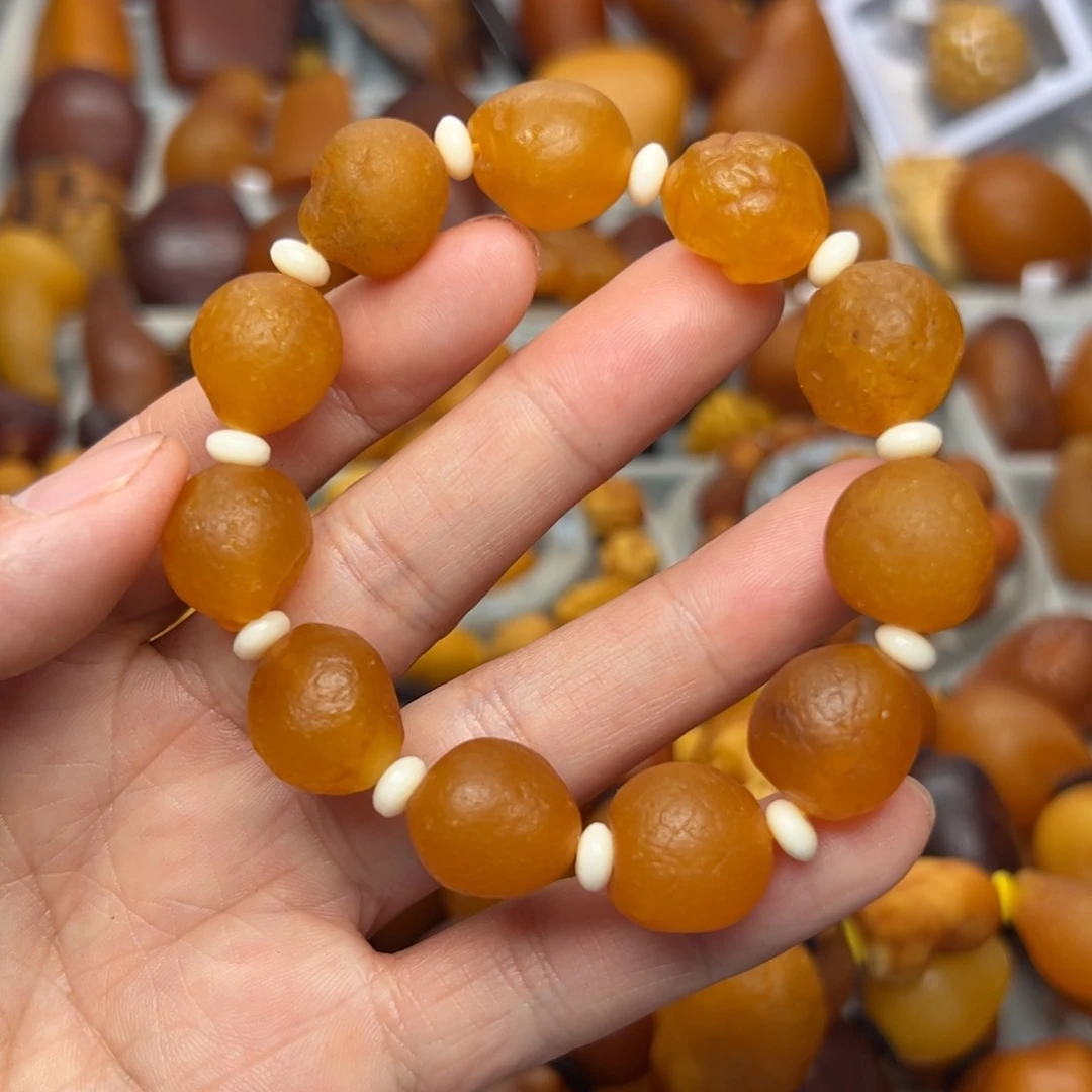 琥珀裸石未镶嵌天然蜜蜡手串