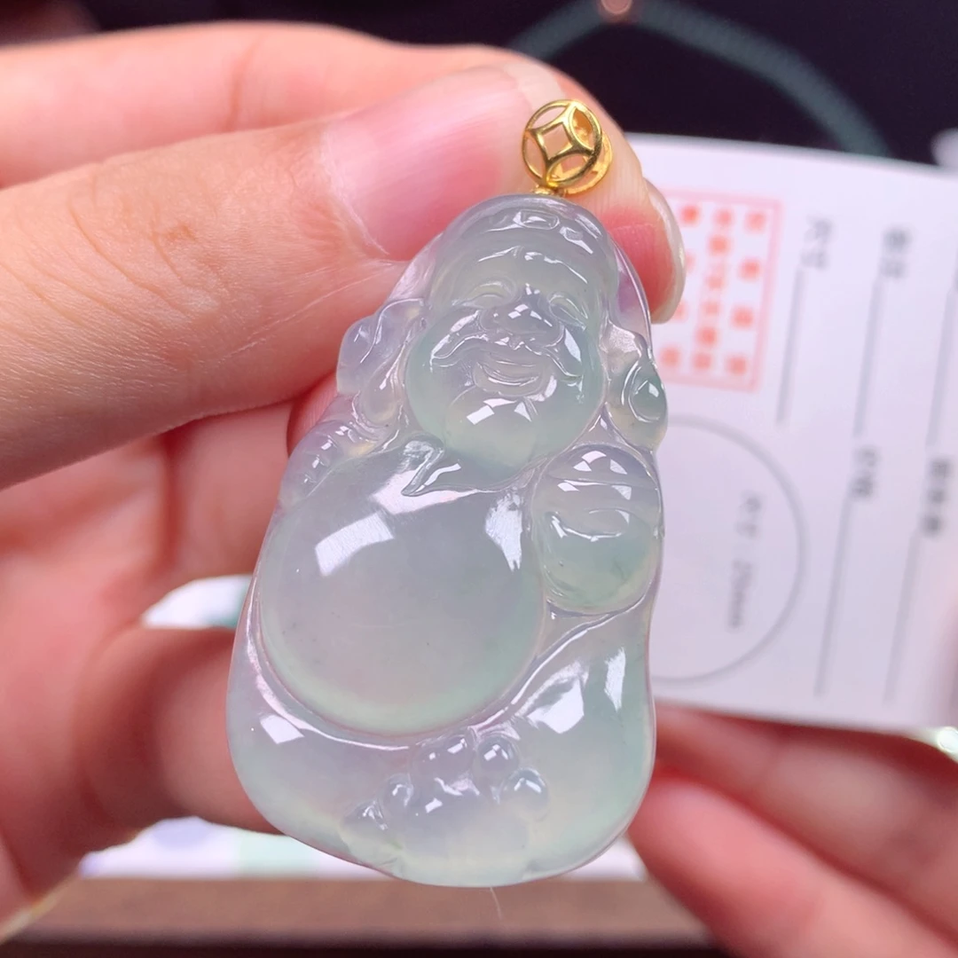 颈饰18K金镶嵌翡翠翡翠