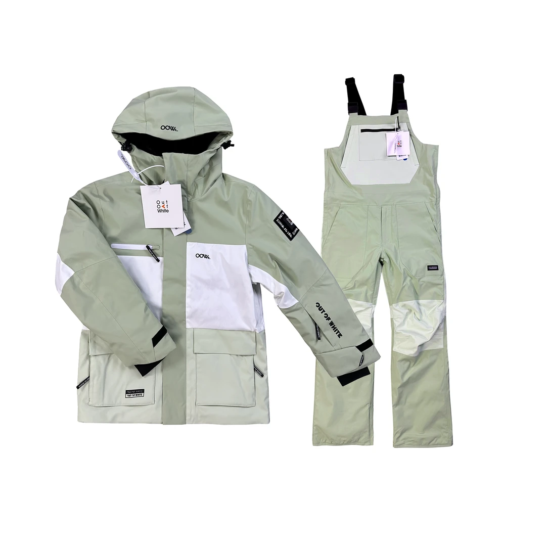 情侣滑雪服套装冬季夹棉防风防水冲锋衣单板waterproof skijacket