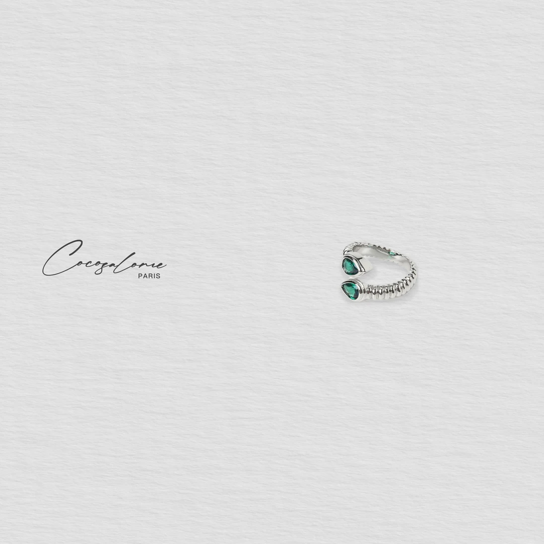 铜合金戒指 COCO SALOME 新款绿色戒指时尚百搭个性戒指 B279