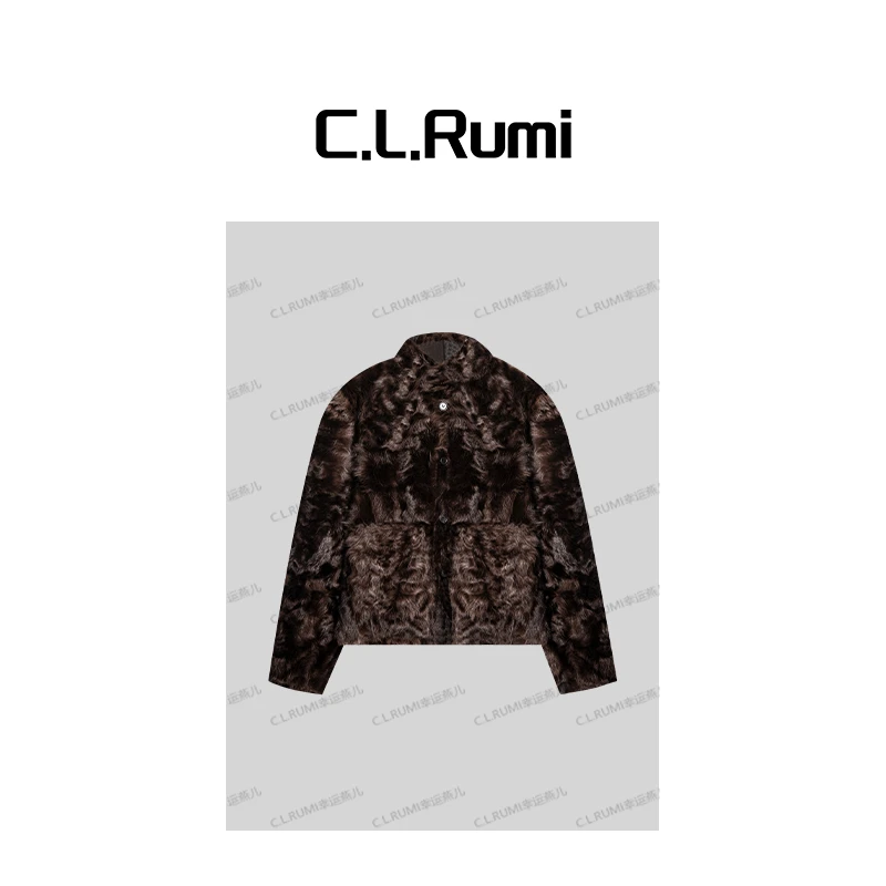 【Rumi精选】“美羊羊”天后湖羊双面穿水波纹卷毛皮毛一体皮草7411wt