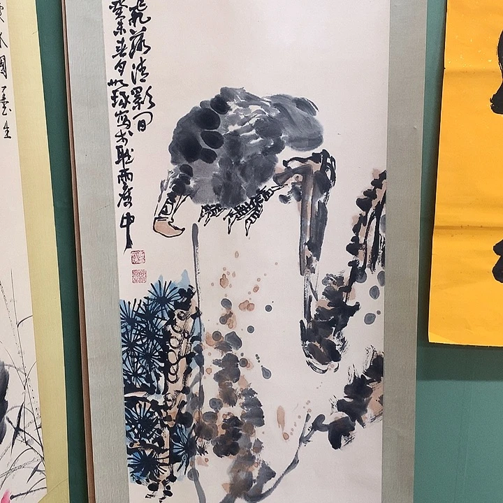 竖款精品国画作品轴