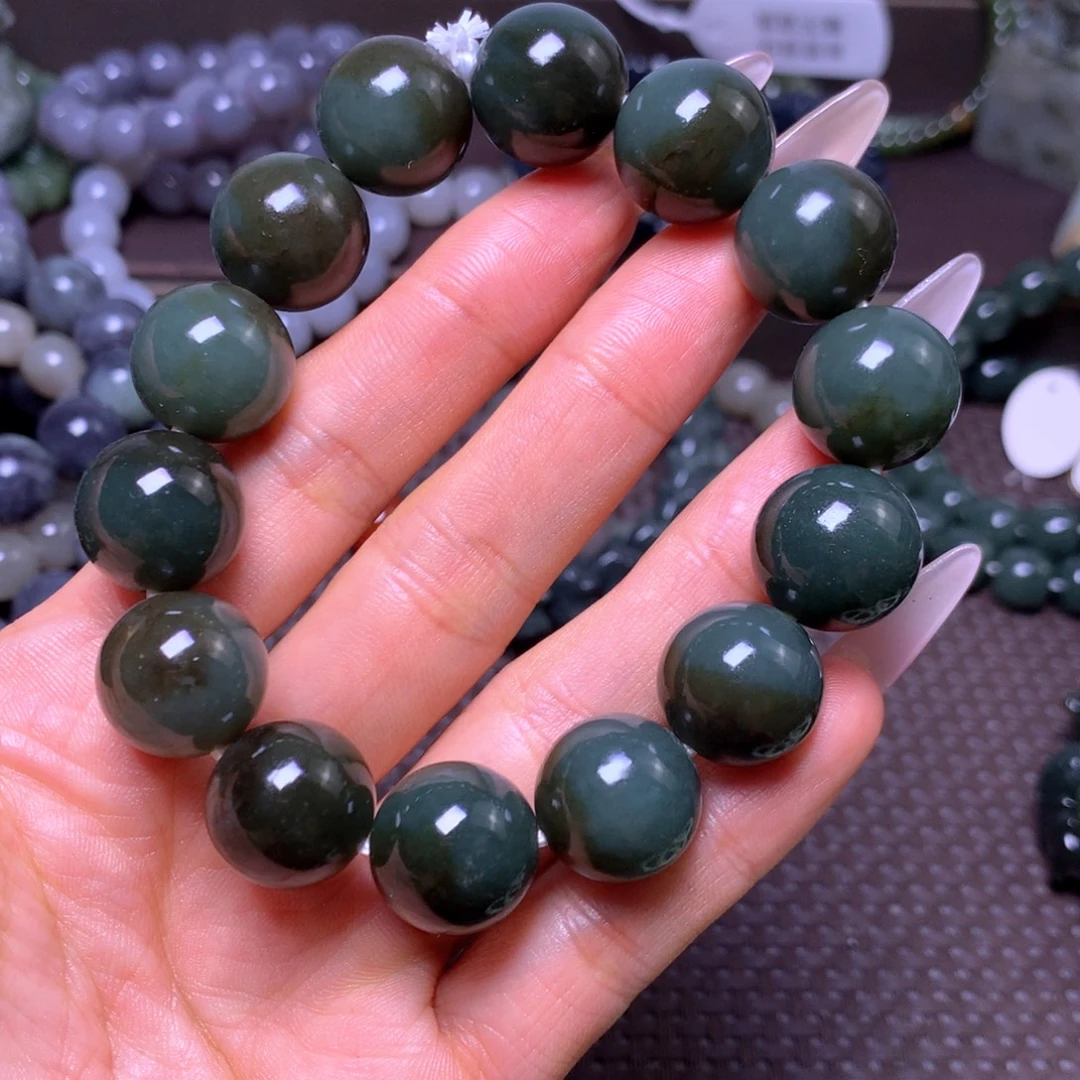 和田玉未镶嵌手串卡16