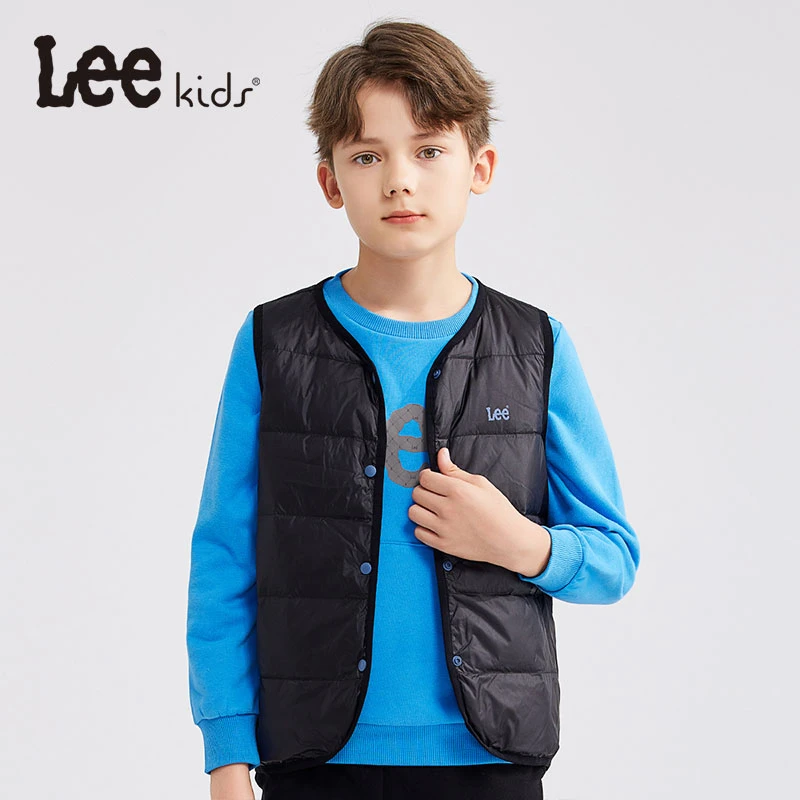 Lee商场摩登系列儿童冬季户外羽绒马甲秋冬休闲百搭好羽绒