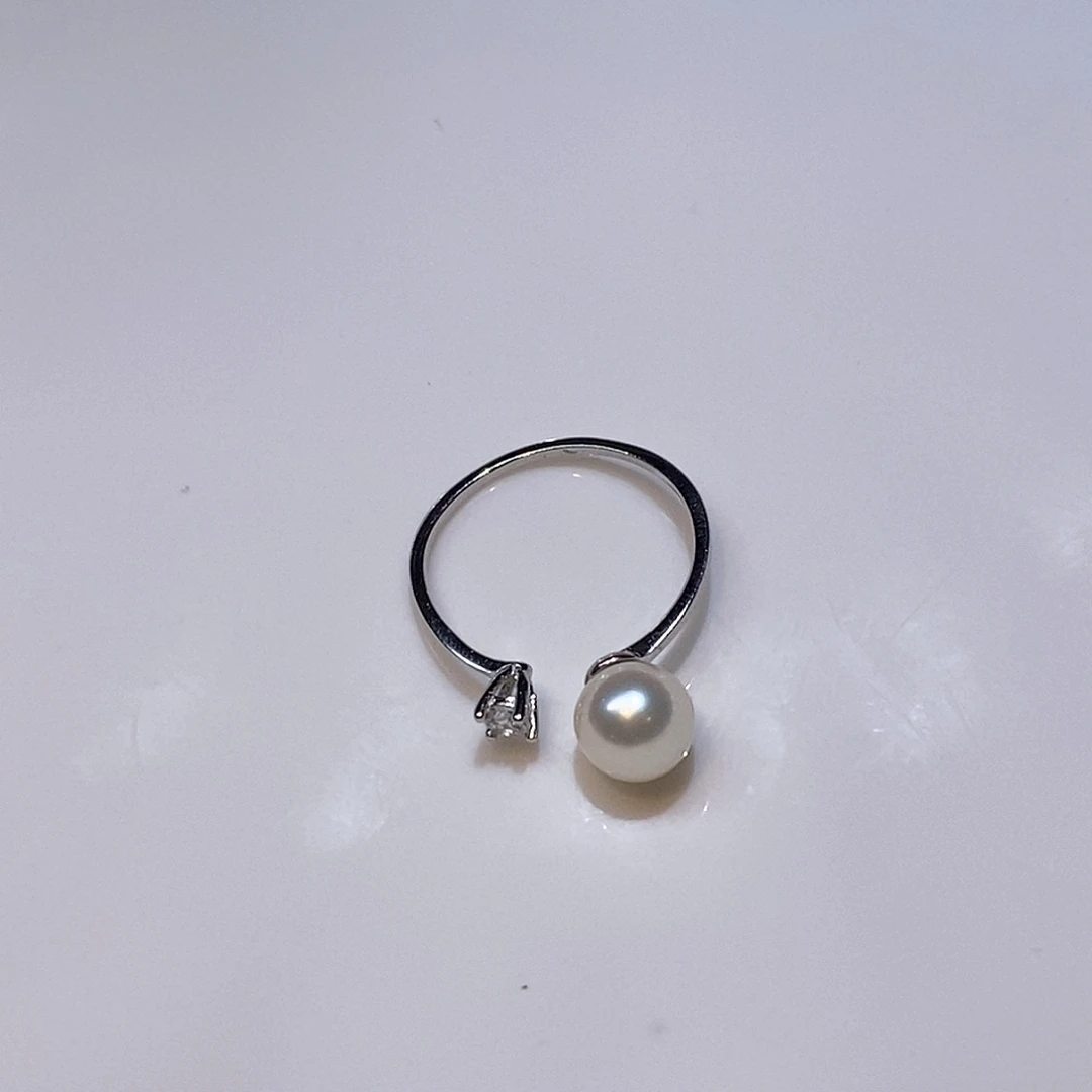 海水珍珠戒指银S925镶嵌