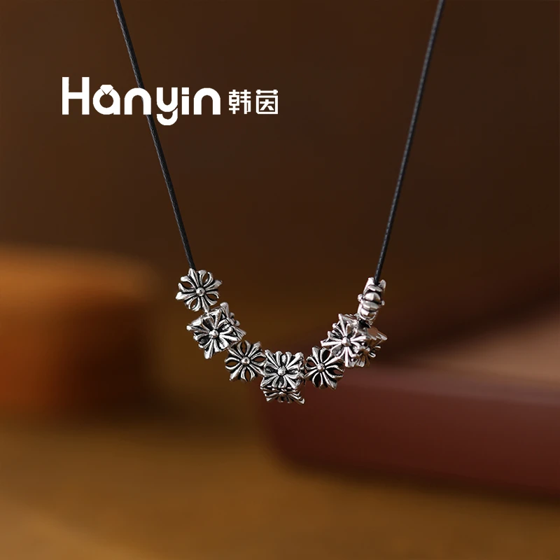 铜合金皮质项链 原创设计克罗风十字架锁骨链轻奢高级感项链AAA