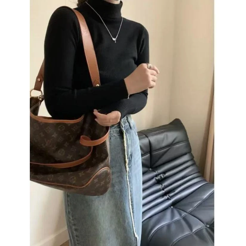 秋冬简约纯色羊毛混纺高领针织打底衫女内搭软糯上衣DD10S-1205