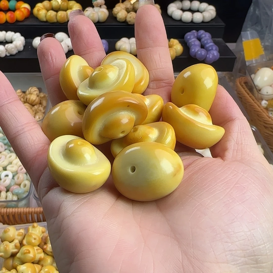 菩提根/象牙果手串微瑕牙果炭烤元宝5颗