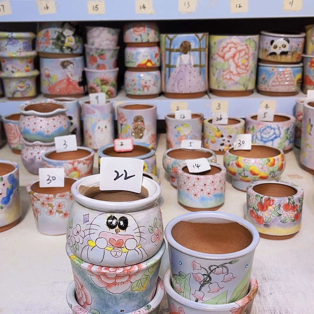 景德镇手工花盆景德镇手绘花盆22