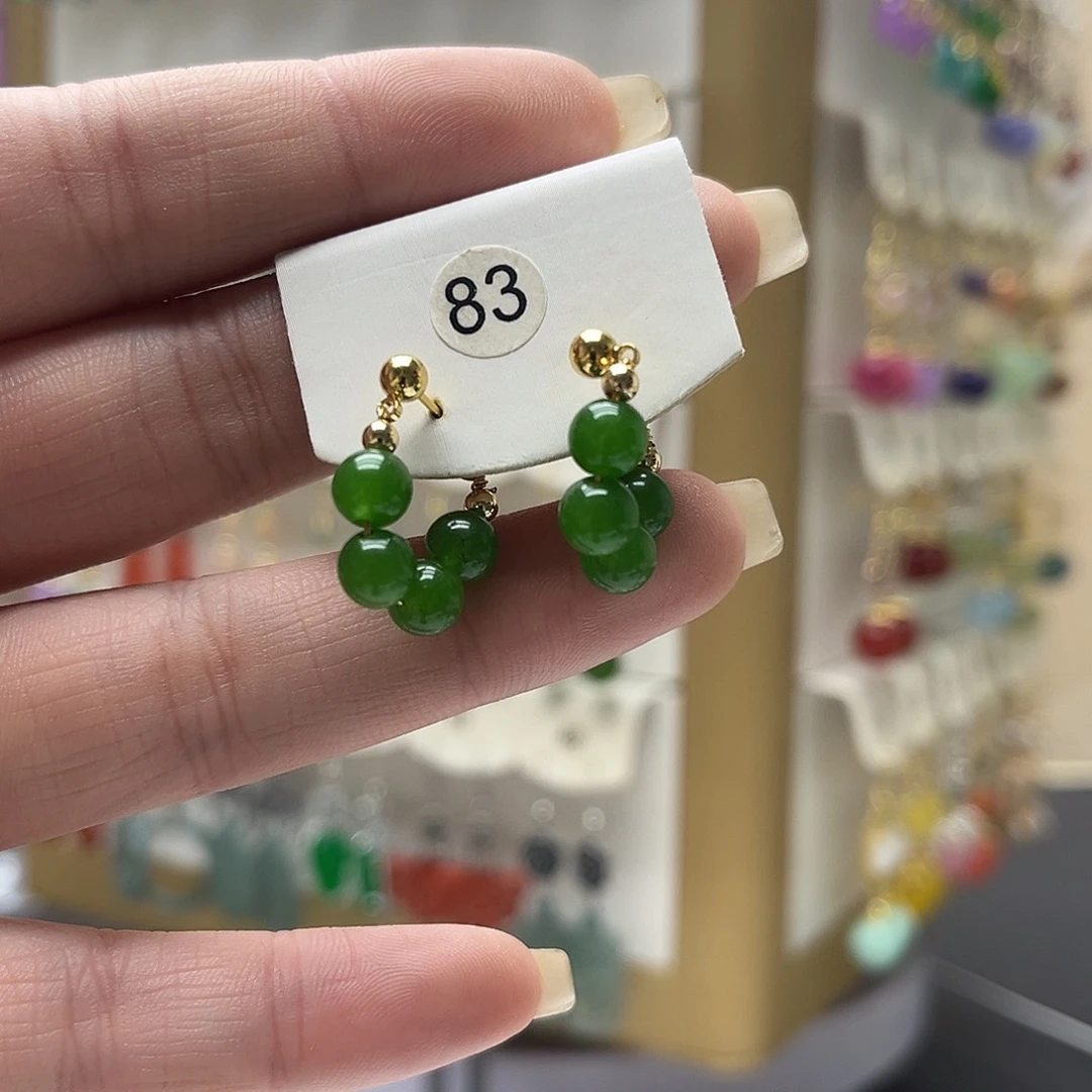 和田玉未镶嵌耳饰y