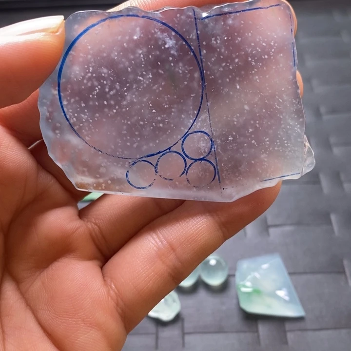 定制翡翠未镶嵌莫西沙高冰雪花棉
