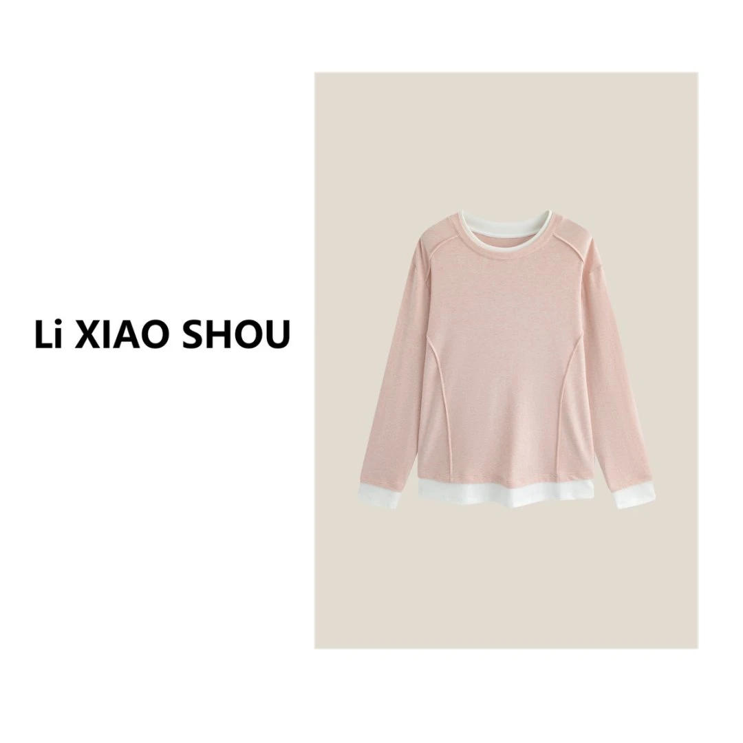 【李小瘦大码女装】打底百搭时尚显瘦柔软亲肤圆领休闲上衣女721D