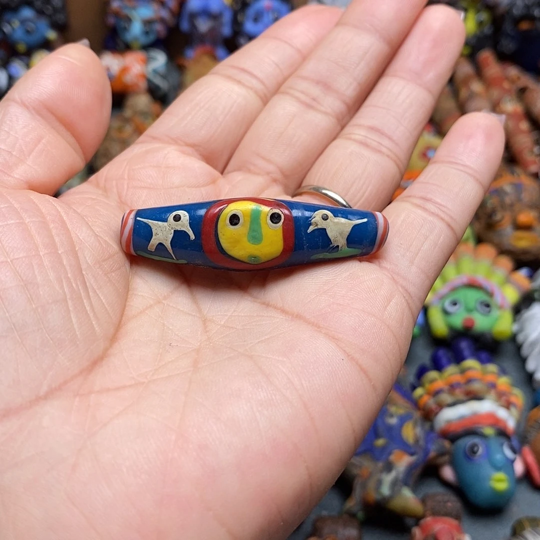 琉璃颈饰小鸟小脸弯管