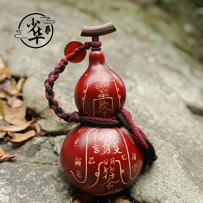 05平安护身符大漆酒葫芦葫芦挂件手工雕刻法器福禄平安招财摆件