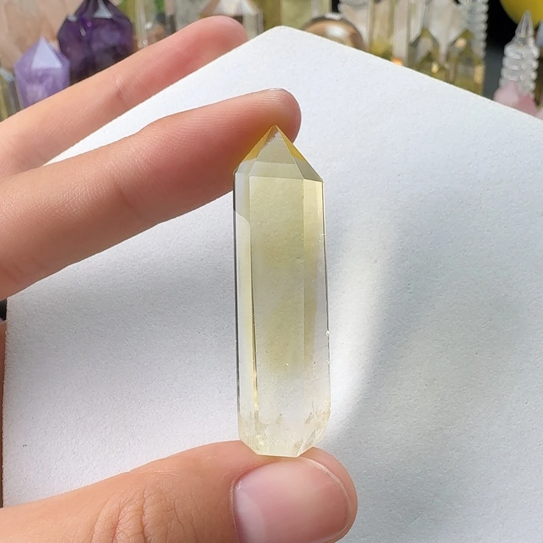 水晶珠宝半成品未镶嵌蓝针黄水晶