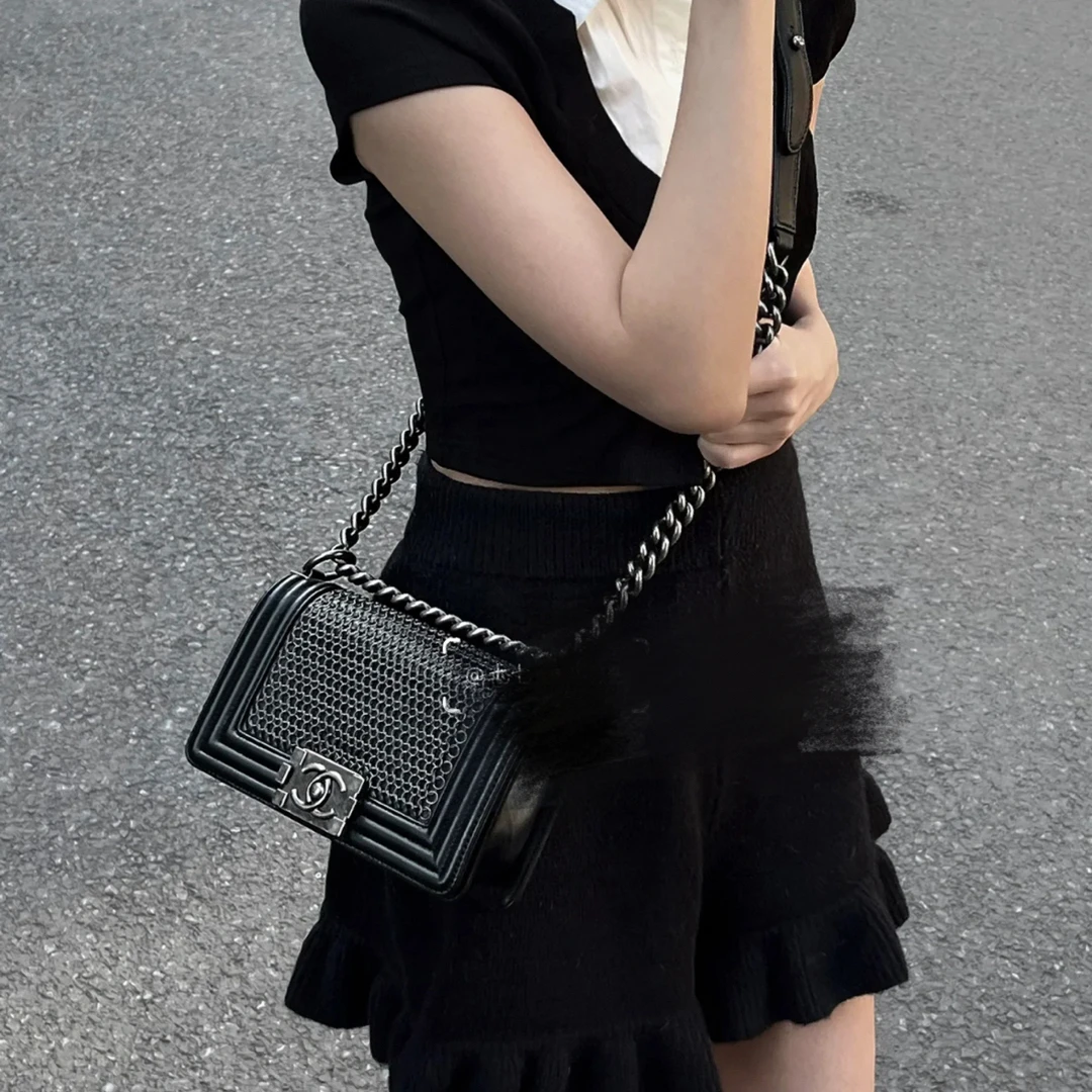 95新 Chanel/香奈儿 95新-leboy小号网环黑银限量款