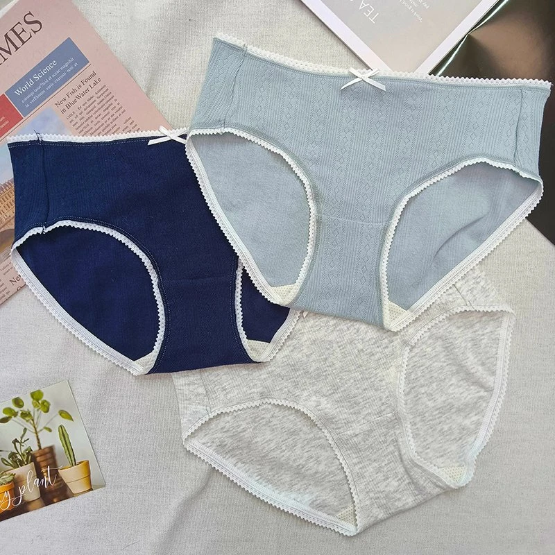 甜美三角裤透气女三角内裤无痕高腰薄款夏季韩版日系大码