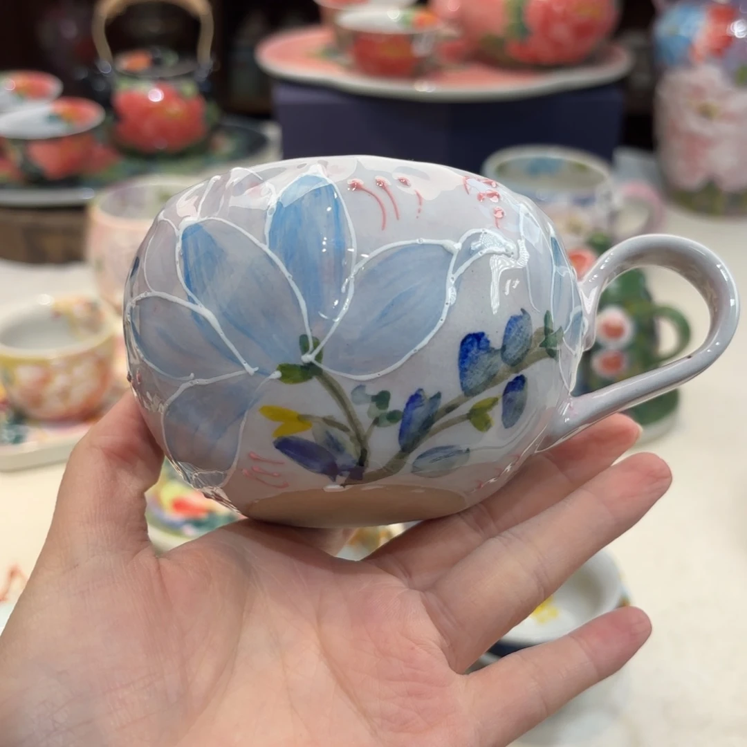 景德镇手绘高温釉下彩陶瓷茶具