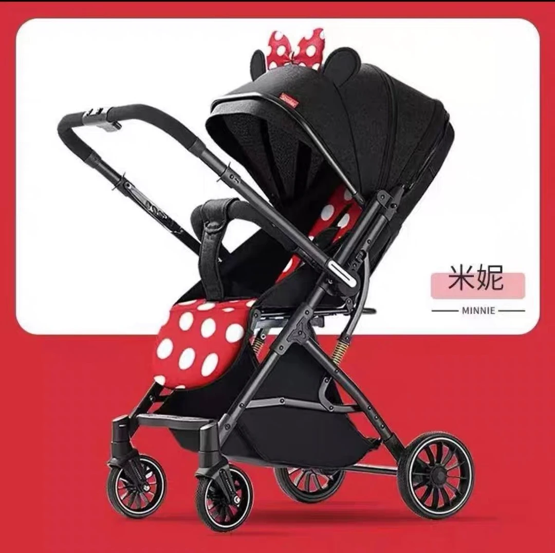 可坐躺超轻便携式双向婴儿推车一键折叠拉杆推车拆分
