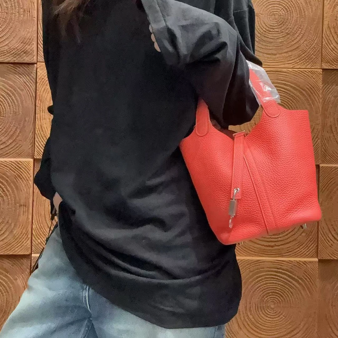 95新 Hermes/爱马仕 【蕾】80 0412 橘色菜篮子