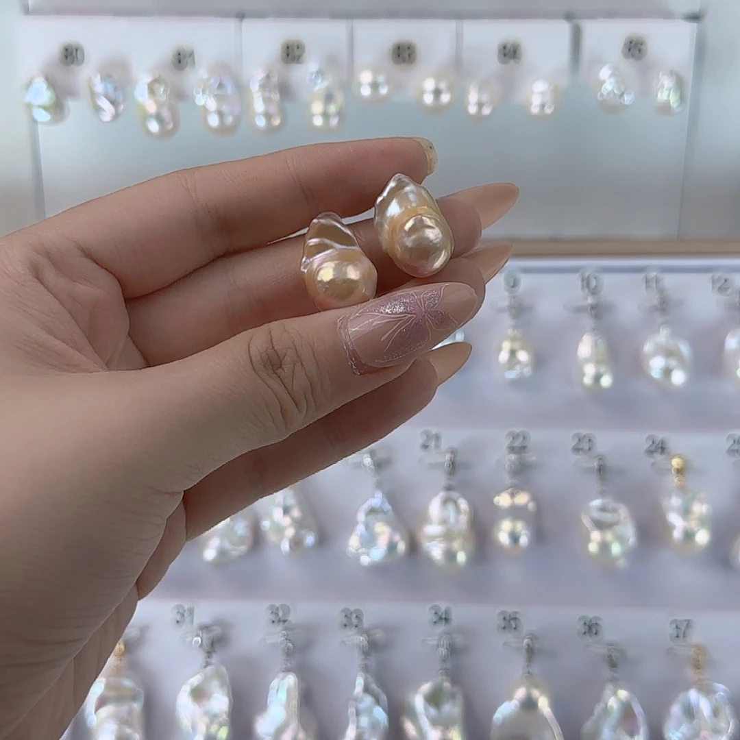 未镶嵌淡水珍珠耳饰焚*