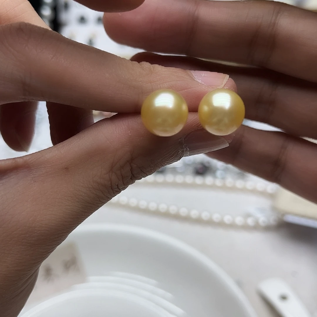 银S925镶嵌耳饰海水珍珠