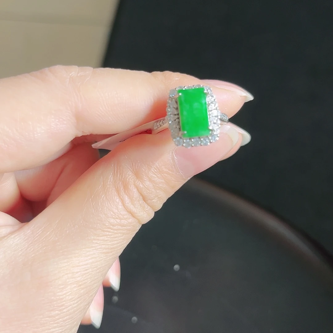 翡翠银S925镶嵌戒指