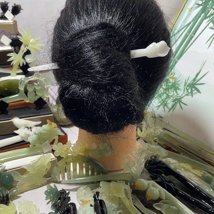 蛇纹石玉合金发饰
