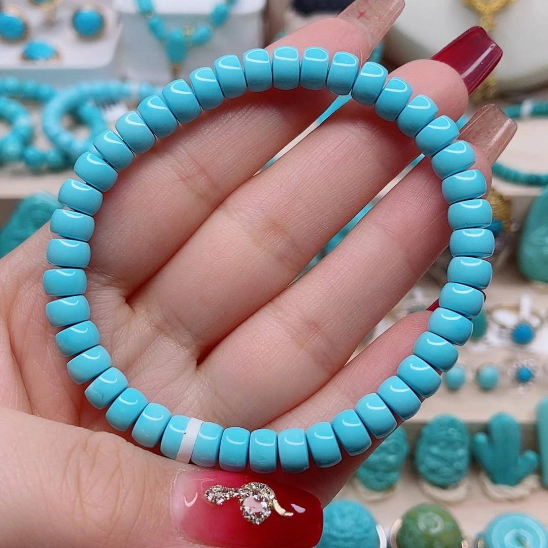 绿松石直切单圈6.5未镶嵌